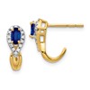 10k 5x3mm Oval Sapphire and Diamond J-Hoop Post Earrings