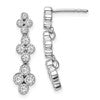 True Origin 14K White Gold 3/8 carat Lab Grown Diamond VS+ F+ Complete Floral Bloom Post Dangle Earrings