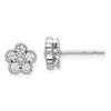 True Origin 14K White Gold 1/2 carat Lab Grown Diamond VS+ F+ Complete Floral Post Earrings
