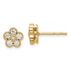 True Origin 14K Yellow Gold 1/2 carat Lab Grown Diamond VS+ F+ Complete Floral Post Earrings