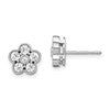 True Origin 14K White Gold 3/4 carat Lab Grown Diamond VS+ F+ Complete Floral Post Earrings