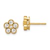True Origin 14K Yellow Gold 3/4 carat Lab Grown Diamond VS+ F+ Complete Floral Post Earrings