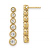 True Origin 14K Yellow Gold 1 carat Lab Grown Diamond VS+ F+ Complete Graduated Dangle Post Earrings