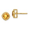 10k 5mm Cushion Citrine Post Earrings