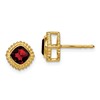 10k 5mm Cushion Garnet Post Earrings