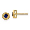 10k 3.4mm Cushion Sapphire Post  Earrings