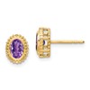 10k 6x4mm Oval Amethyst Post Earrings