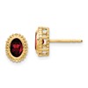 10k 6x4nn Oval Garnet Post Earrings