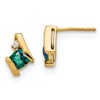 10k 4mm Cushion June/ Lab-Created Alexandrite and Diamond Post Earrings