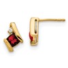 10k 4mm Cushion January/ Garnet and Diamond Post Earrings