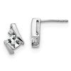 10k White Gold 4mm Cushion April/ White Topaz and Diamond Post Earrings