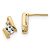 10k 4mm Cushion April/ White Topaz and Diamond Post Earrings