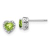 Sterling Silver Rhodium-plated Peridot and Diamond Earrings