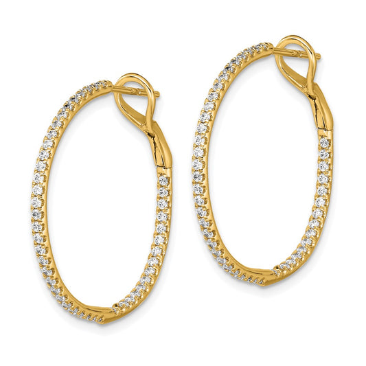 14k 3/4 carat Lab Grown Diamond VS/SI+ G+ Complete In and Out Hoop Earrings