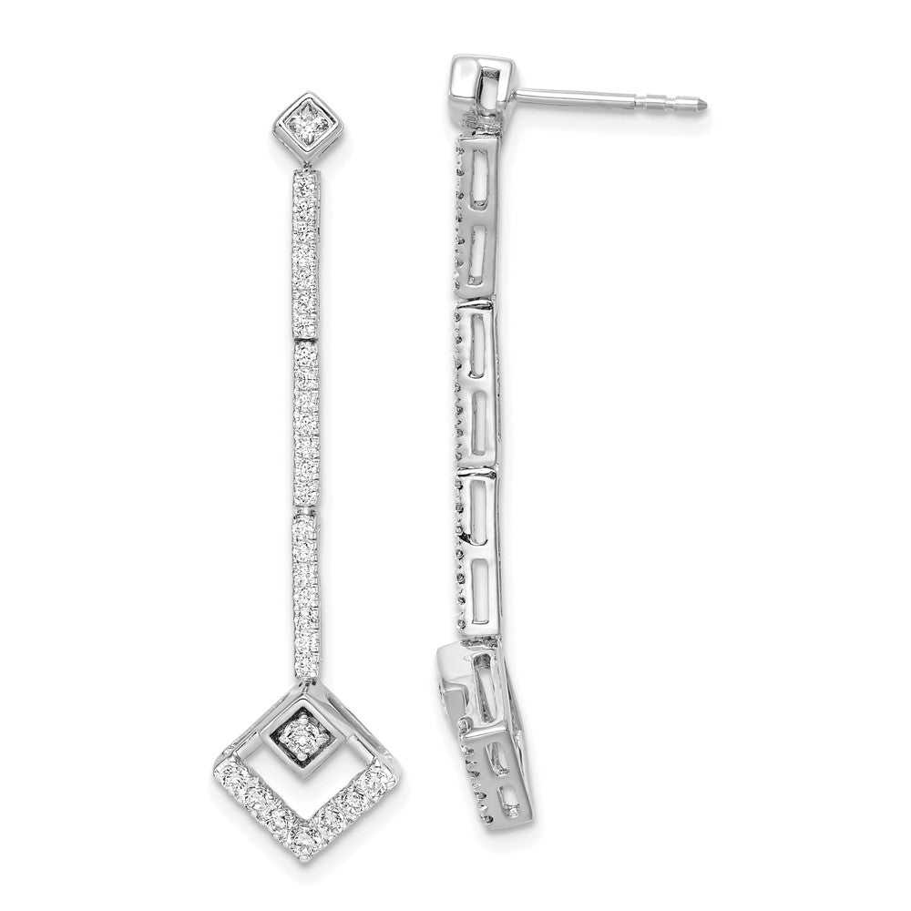 14k White Gold 1/2 carat Lab Grown Diamond VS/SI+ G+ Complete Dangle Post Earrings
