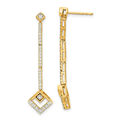 14k 1/2 carat Lab Grown Diamond VS/SI+ G+ Complete Dangle Post Earrings