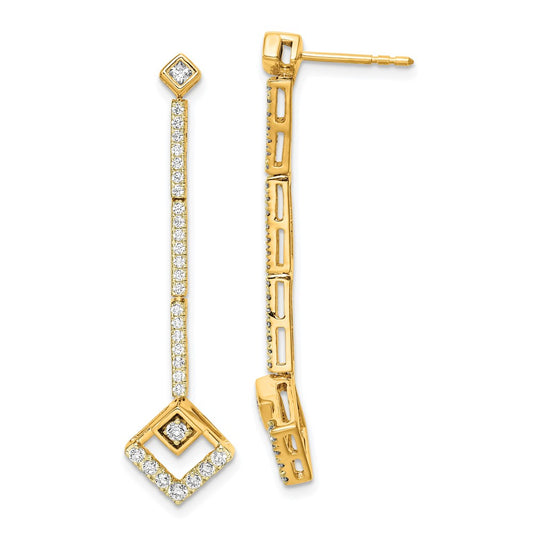 14k 1/2 carat Lab Grown Diamond VS/SI+ G+ Complete Dangle Post Earrings