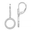 14k White Gold 1/2 carat Lab Grown Diamond VS/SI+ G+ Complete Dangle Circle Leverback Earrings