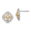 14K Two-Tone Lab Grown Diamond VS/SI+ G+ Fancy Square Post Earrings