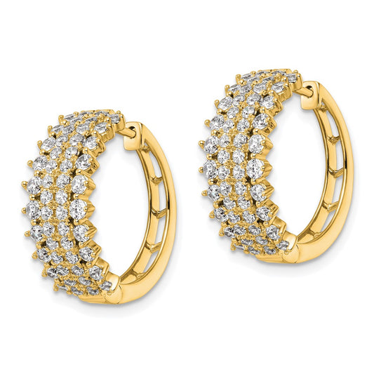 14k 2 carat Lab Grown Diamond VS/SI+ G+ Complete Hinged Hoop Earrings