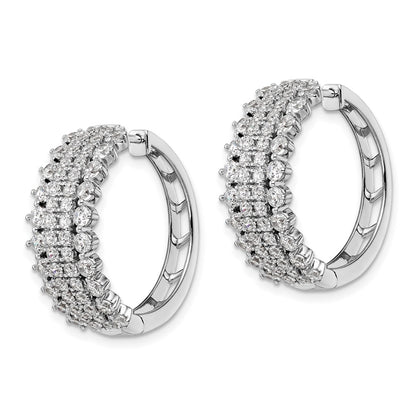 14k White Gold 3 carat Lab Grown Diamond VS/SI+ G+ Complete Hinged Hoop Earrings
