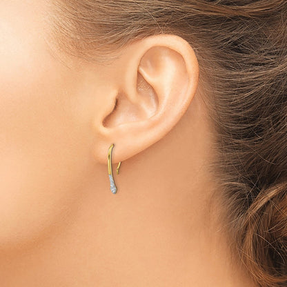14k 1/8 carat Lab Grown Diamond VS/SI+ G+ Complete Drop Wire Earrings