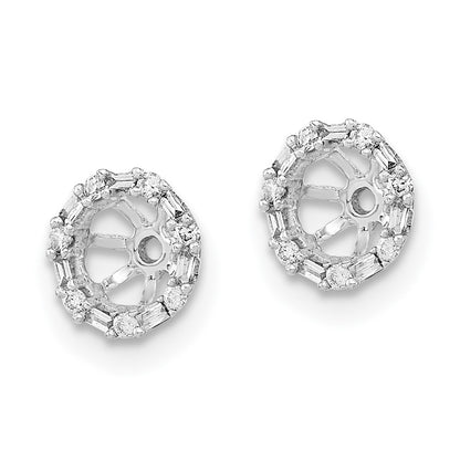 10k White Gold 1/10 carat Diamond 4.00mm Opening Round Earring Jackets