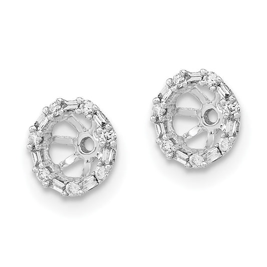 10k White Gold 1/10 carat Diamond 4.00mm Opening Round Earring Jackets