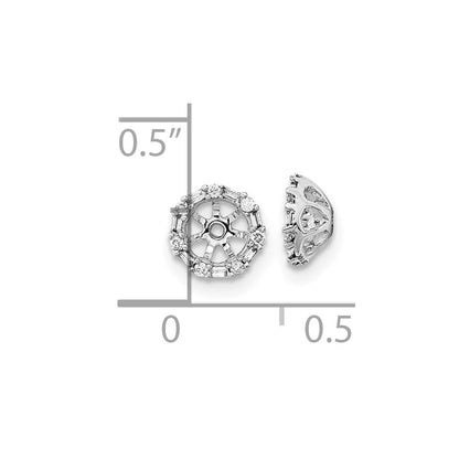 10k White Gold 1/10 carat Diamond 4.00mm Opening Round Earring Jackets