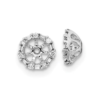 10k White Gold 1/10 carat Diamond 4.00mm Opening Round Earring Jackets
