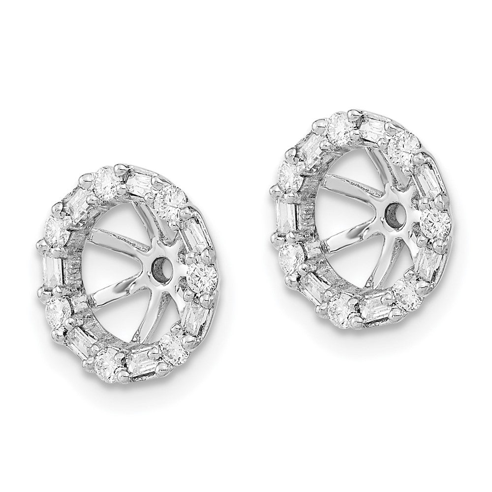 10k White Gold 1/3 carat Diamond 6.50mm Opening Round Earring Jackets