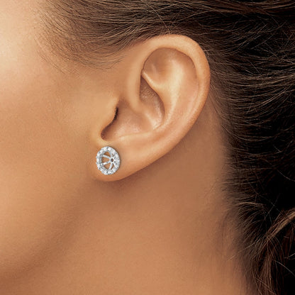 10k White Gold 1/3 carat Diamond 6.50mm Opening Round Earring Jackets