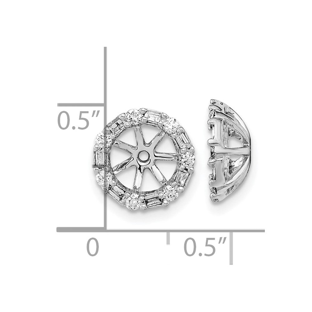 10k White Gold 1/3 carat Diamond 6.50mm Opening Round Earring Jackets