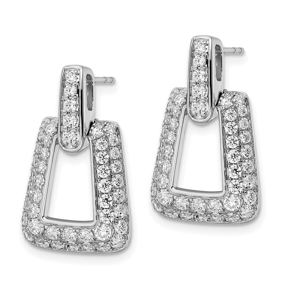 True Origin 14K White Gold 1 3/4 carat Lab Grown Diamond VS+ F+ Complete Dangle Post Earrings