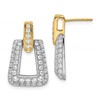 True Origin 14K Two Tone White and Yellow Gold 1 3/4 carat Lab Grown Diamond VS+ F+ Complete Dangle Post Earrings