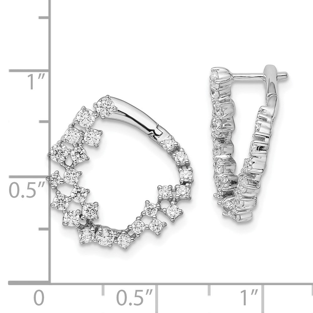 True Origin 14K White Gold 1 1/2 carat Lab Grown Diamond VS+ F+ Hoop Complete Earrings