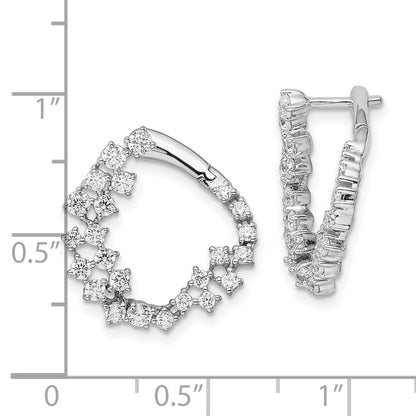 True Origin 14K White Gold 1 1/2 carat Lab Grown Diamond VS+ F+ Hoop Complete Earrings