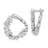True Origin 14K White Gold 1 1/2 carat Lab Grown Diamond VS+ F+ Hoop Complete Earrings