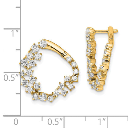 True Origin 14K Yellow Gold 1 1/2 carat Lab Grown Diamond VS+ F+ Hoop Complete Earrings