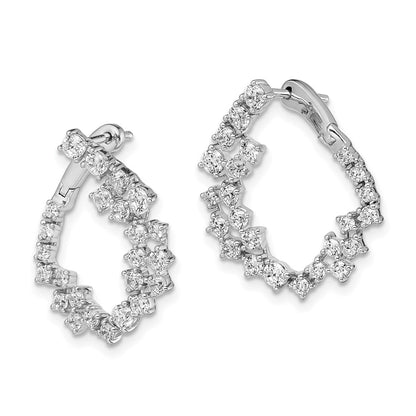 True Origin 14K White Gold 2 carat Lab Grown Diamond VS+ F+ Hoop Complete Earrings