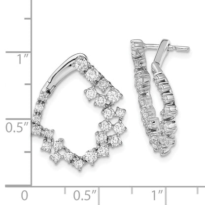 True Origin 14K White Gold 2 carat Lab Grown Diamond VS+ F+ Hoop Complete Earrings