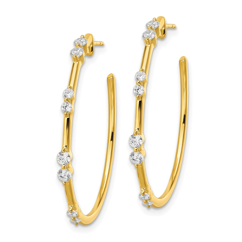 True Origin 14K Yellow Gold 5/8 carat Lab Grown Diamond VS+ F+ Post Hoop Complete Earrings