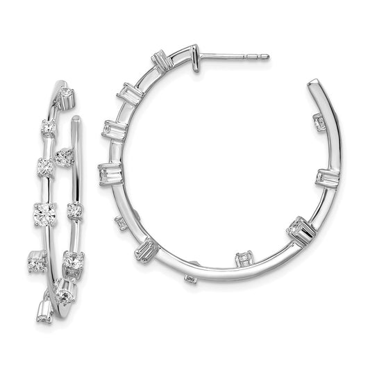True Origin 14K White Gold 1 carat Lab Grown Diamond VS+ F+ Post Hoop Complete Earrings