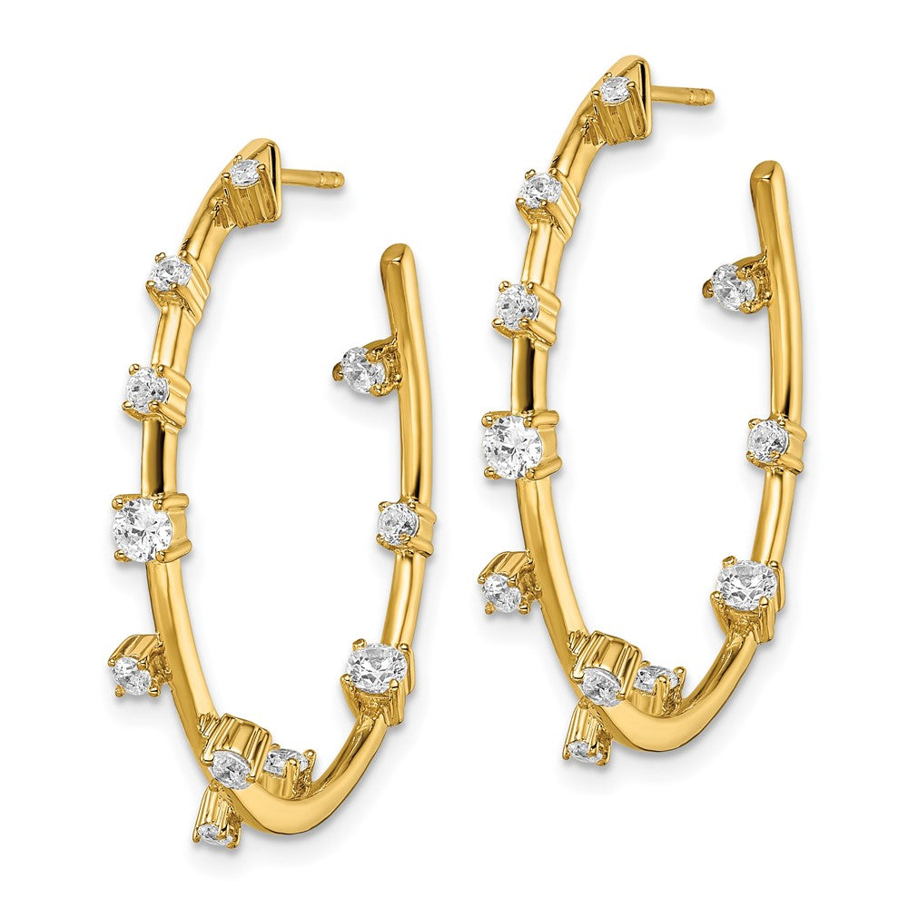 True Origin 14K Yellow Gold 1 carat Lab Grown Diamond VS+ F+ Post Hoop Complete Earrings