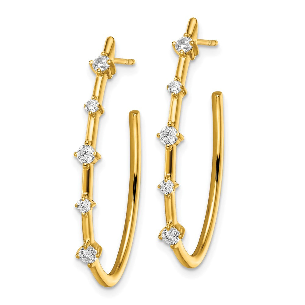 True Origin 14K Yellow Gold 1/2 carat Lab Grown Diamond VS+ F+ Post Hoop Complete Earrings