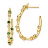 True Origin 14K White Gold 1/5 carat Lab Grown Diamond VS+ F+ & Emerald Post Hoop Complete Earrings