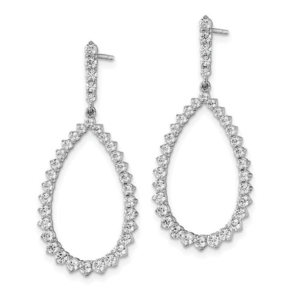 True Origin 14K White Gold 1 1/2 carat Lab Grown Diamond VS+ F+ Complete Dangle Hoop Earrings