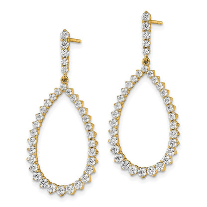 True Origin 14K Yellow Gold 1 1/2 carat Lab Grown Diamond VS+ F+ Complete Dangle Hoop Earrings