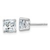 14k White Gold 3 carat Lab Grown Diamond VS+ F+ Cushion Complete Four Prong Stud Earrings