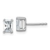 14k White Gold 1 carat Lab Grown Diamond VS+ F+ Radiant Complete Four Prong Stud Earrings